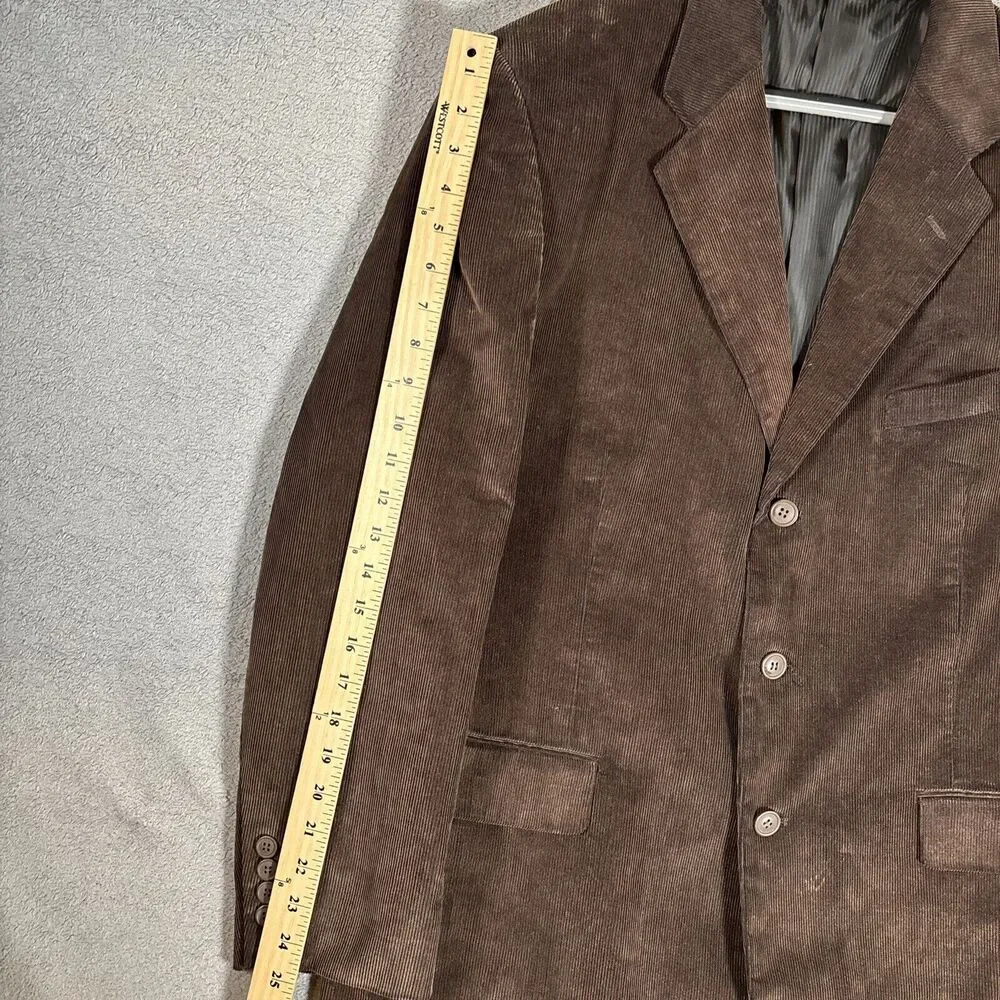 Milano Men’s Brown Corduroy Blazer 3 Button Inside Pen Pocket Size 44‎ Chest